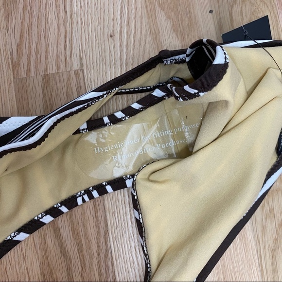 BCBGMaxAzria Zebra Print Brown Bikini Bottom NWT Large - Picture 6 of 6